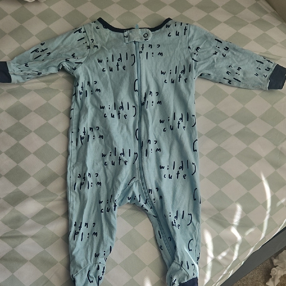 Gerber Light Blue 'Wildly Cute' Footed One-Piece